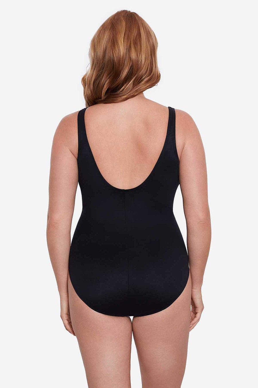 Miraclesuit Plus Size Precioso Temptress One Piece Swimsuit Black/Multi Clearance