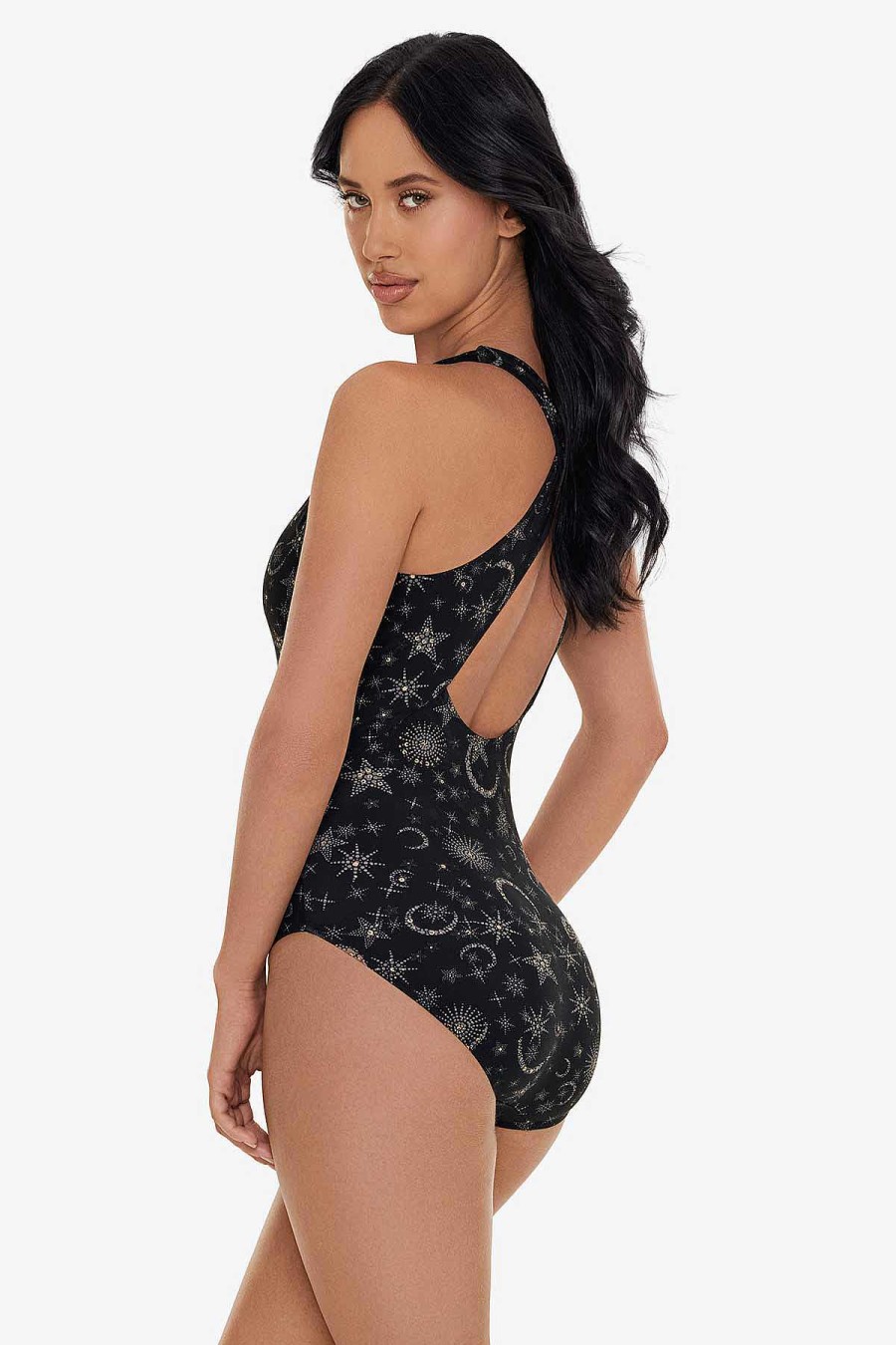 Magicsuit Lucky Stars Halle One Piece Swimsuit Black/Gold New