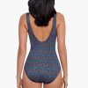 Miraclesuit Romani Criss Cross Escape One Piece Swimsuit Multi New