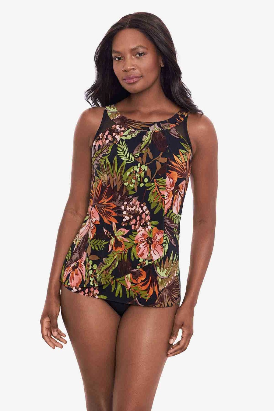 Miraclesuit Botanico Ursula Tankini Top Black/Multi Clearance