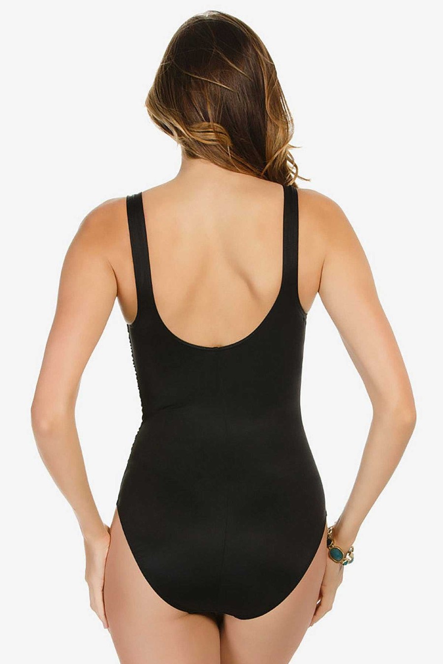 Miraclesuit Sideswipe One Piece Swimsuit Ddd-Cup Black Clearance