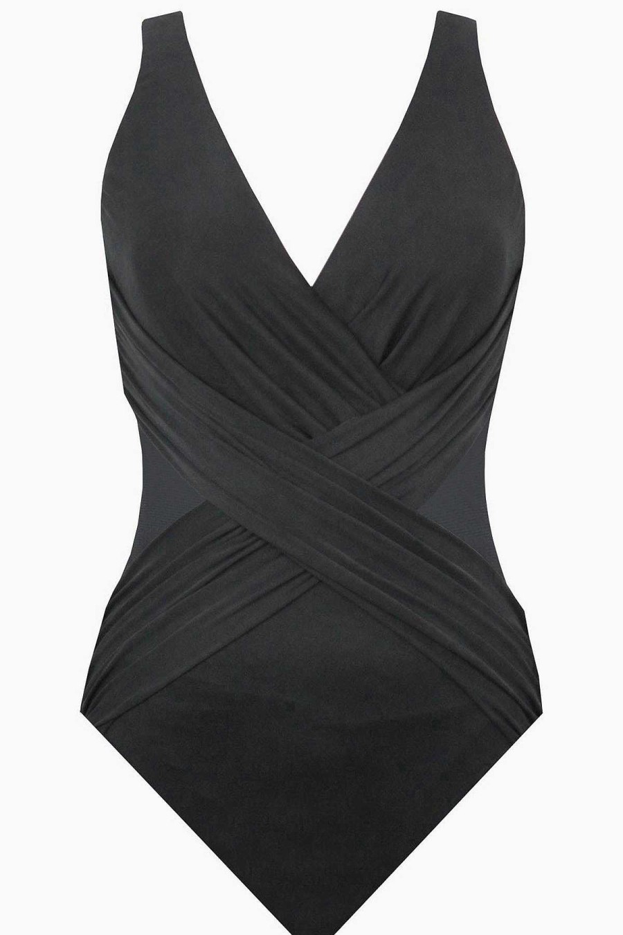 Miraclesuit Crossover With Mesh One Piece Swimsuit Clearance