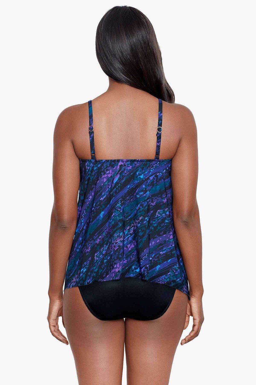 Miraclesuit Mood Ring Peephole Tankini Top Multi New