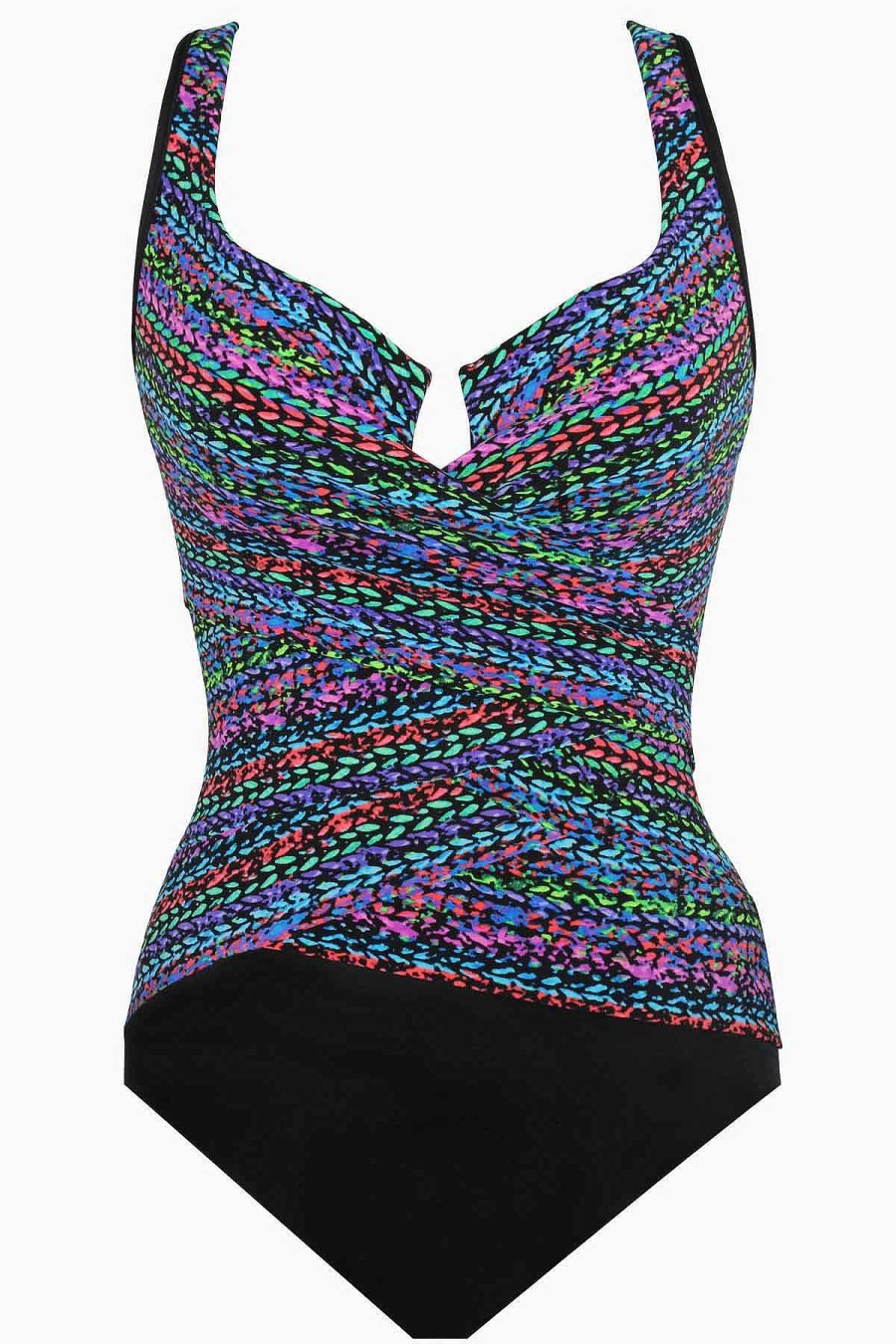 Miraclesuit Stitch It Layered Escape One Piece Swimsuit Multi Clearance