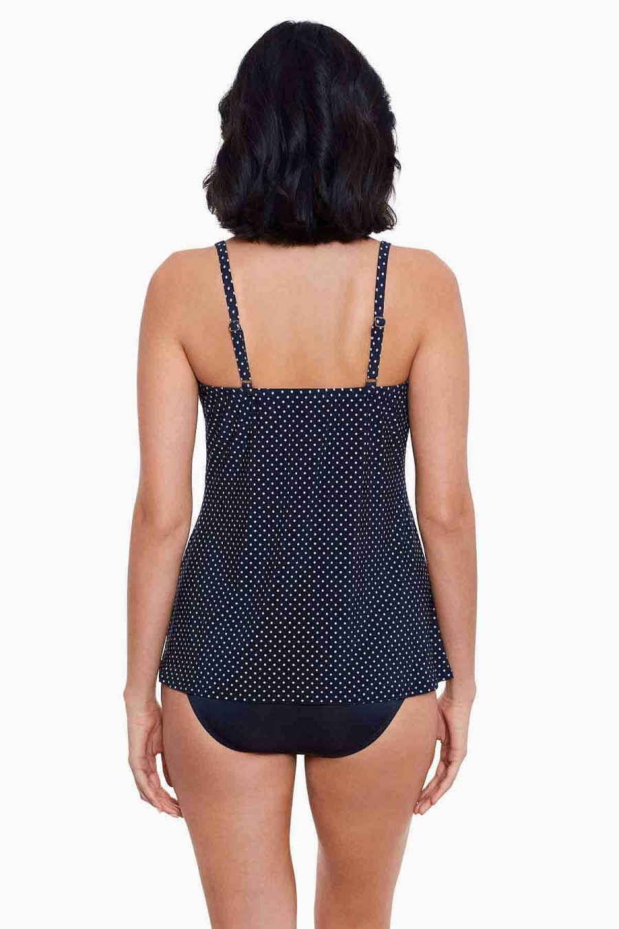 Miraclesuit Pin Point Love Knot Tankini Top New