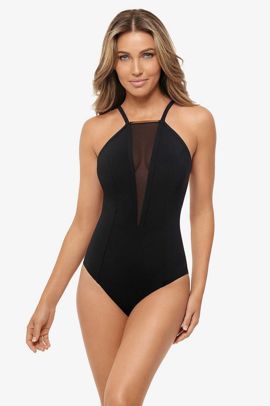 Amoressa Gold Standard Bullion One Piece Swimsuit Black Wholesale