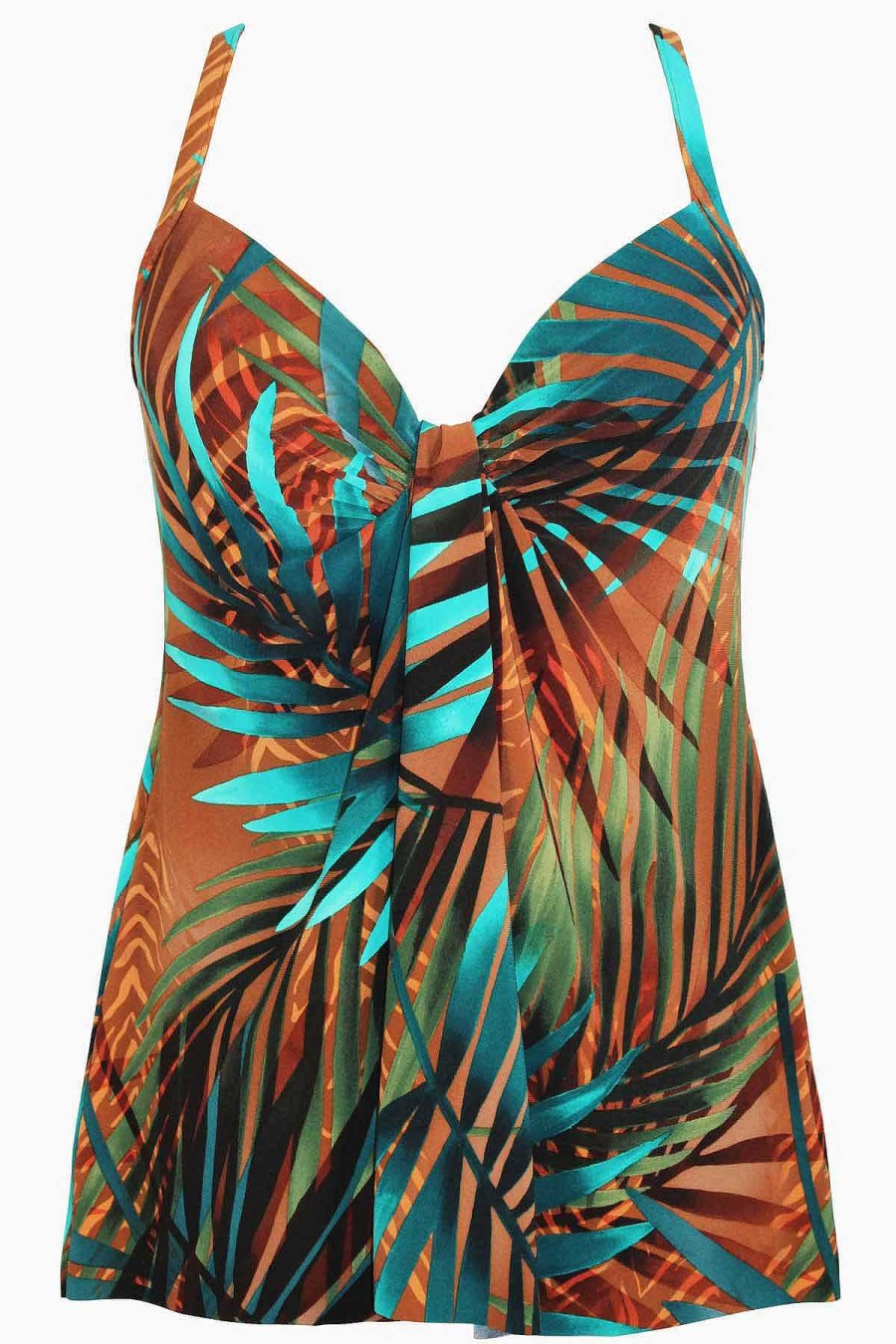 Miraclesuit Tamara Tigre Marina Tankini Top Multi New