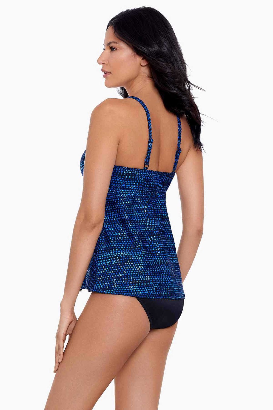 Miraclesuit Dot Com Cleo Tankini Top Blue/Multi Best