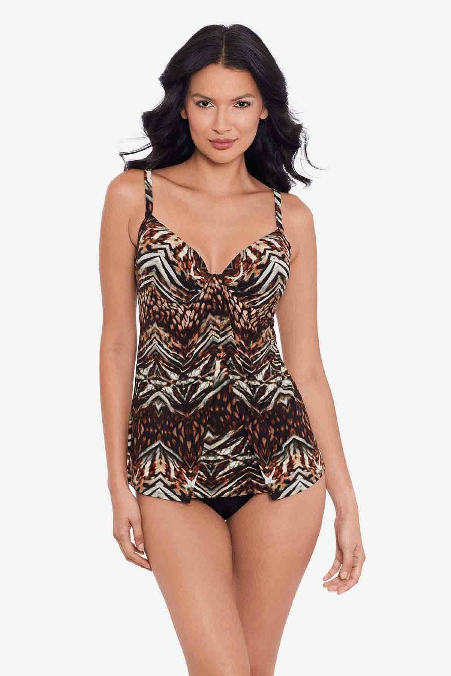 Miraclesuit Tribal Tigress Gala Tankini Top Black/Multi Clearance