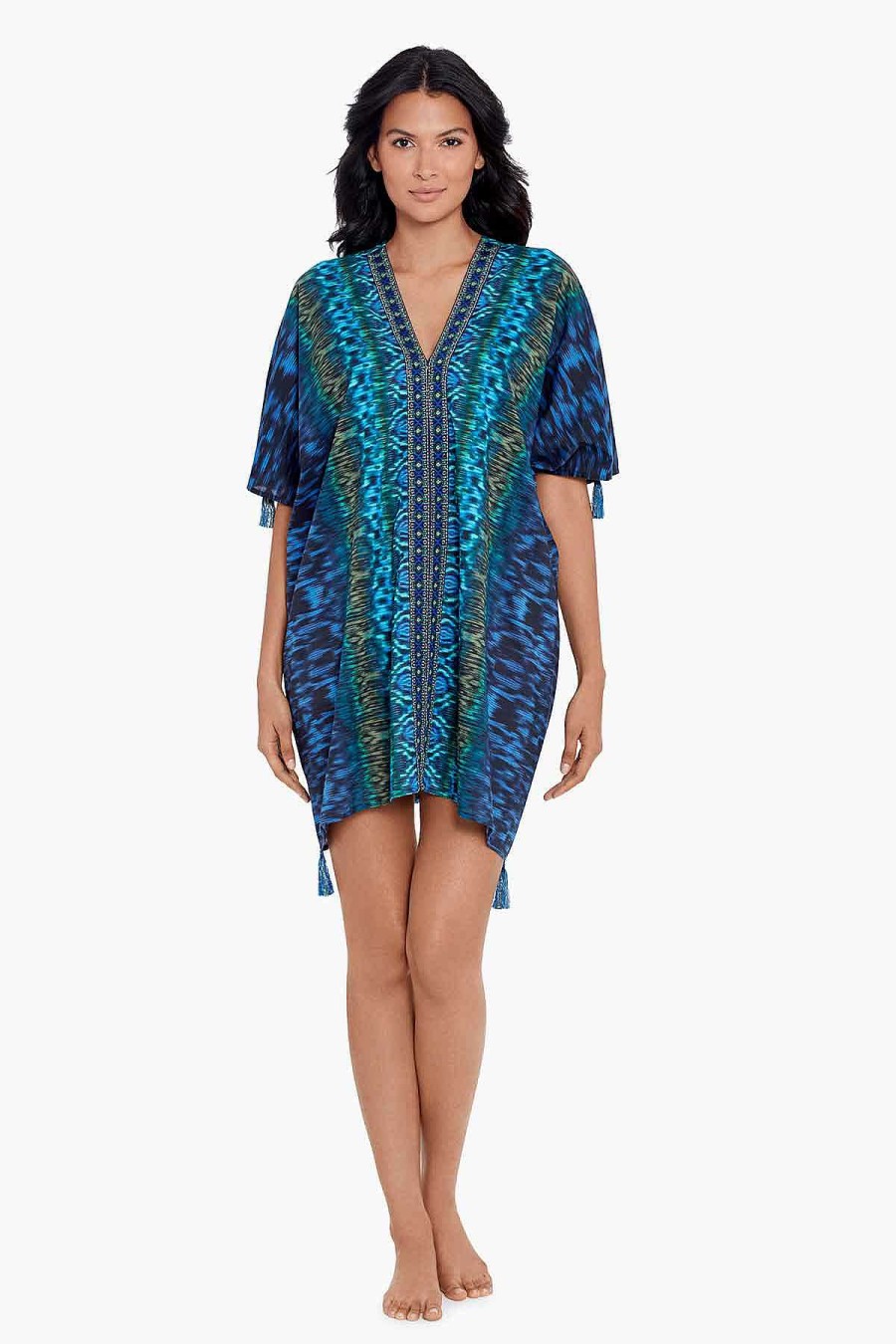 Miraclesuit Alhambra Caftan Swim Cover Up Blue/Multi Hot