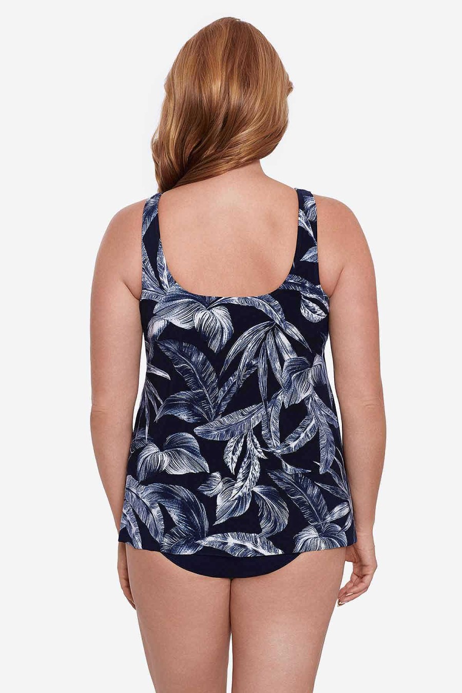 Miraclesuit Plus Size Tropica Toile Ursula Tankini Top Midnight Wholesale