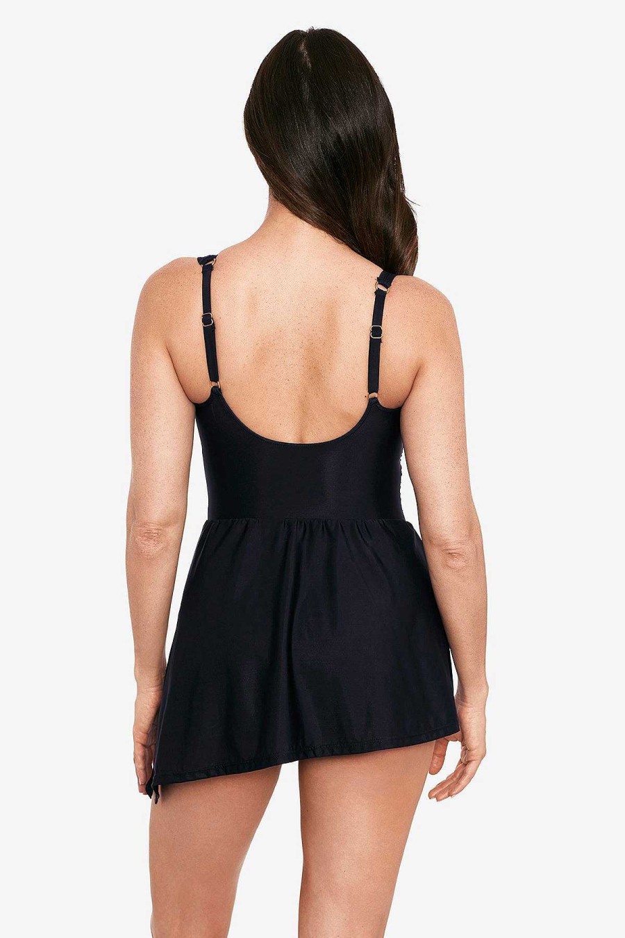 Miraclesuit Network News Alina One Piece Swim Dress Black Hot