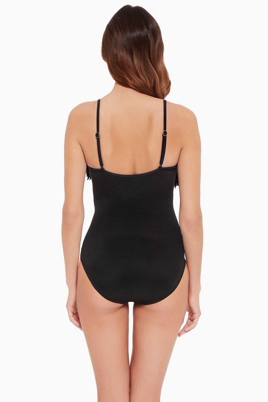 Magicsuit Fringe Blaire One Piece Swimsuit Black Clearance