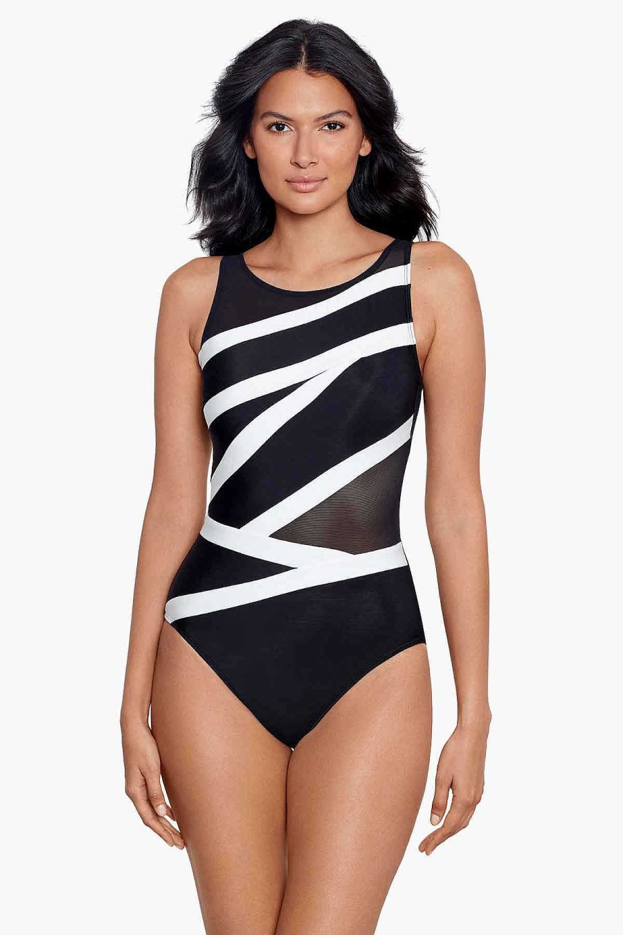 Miraclesuit Spectra Somerpointe One Piece Swimsuit Black/White Online