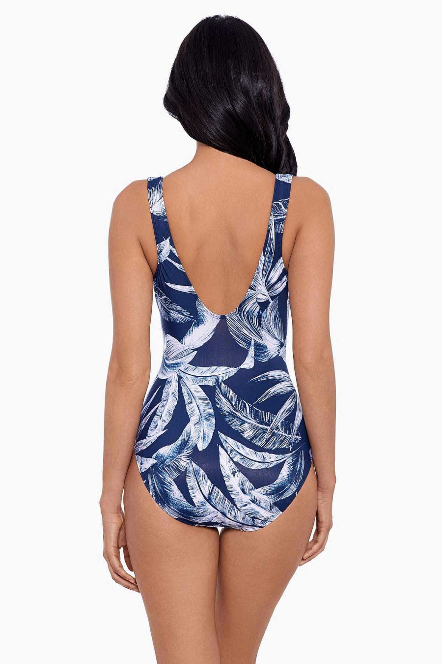 Miraclesuit Tropica Toile Escape One Piece Swimsuit Midnight Clearance