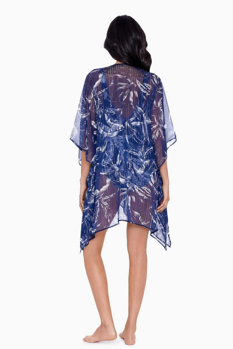 Miraclesuit Tropica Toile Caftan Swim Cover Up Midnight Best