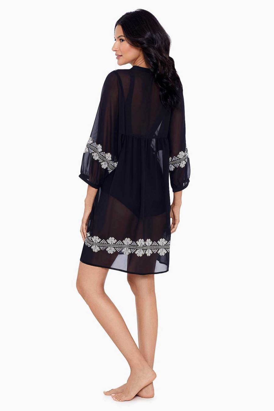 Miraclesuit Shore Leave Beach Dress Swim Cover Up Black/White Online