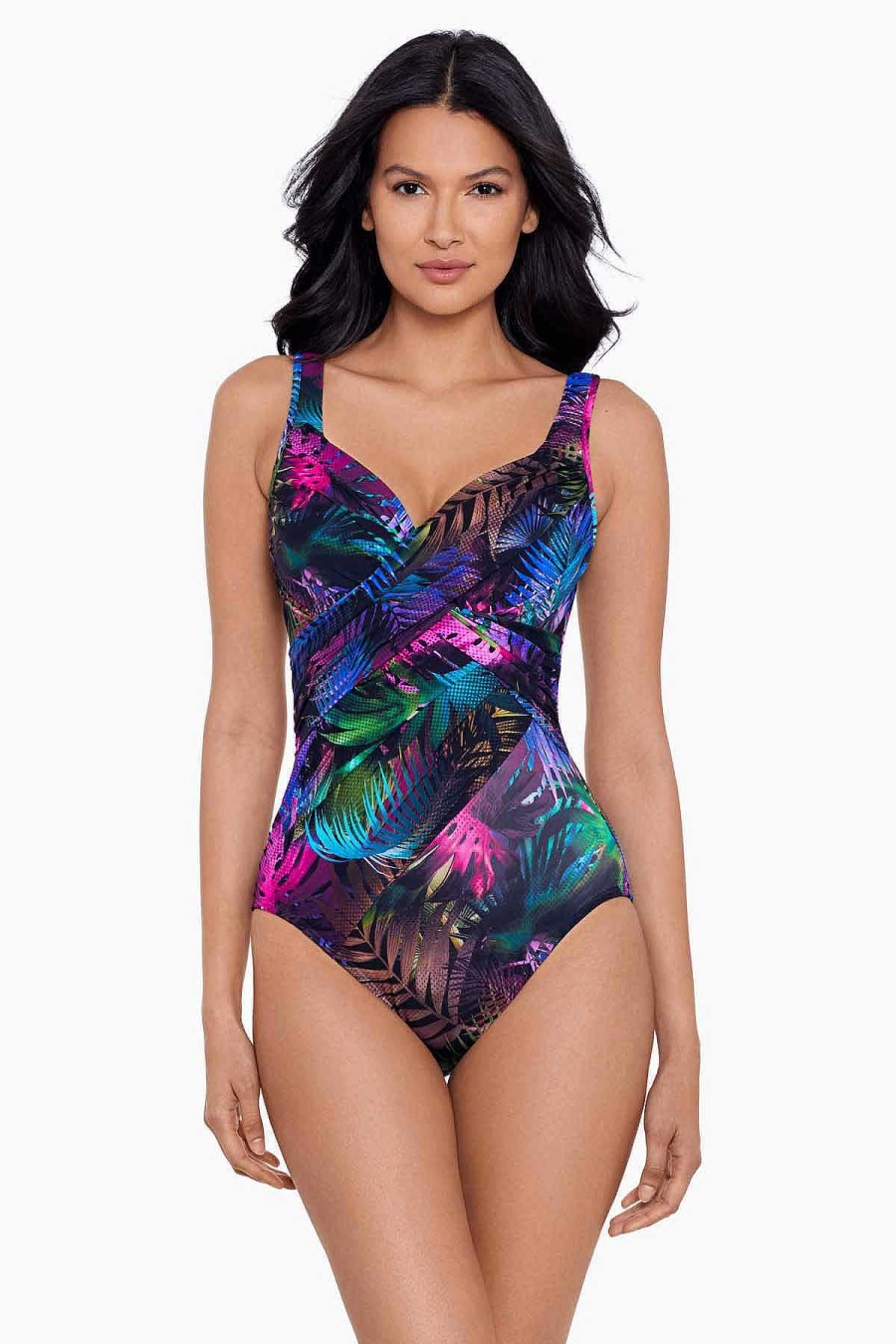 Miraclesuit Pixel Palmas Revele One Piece Swimsuit Black/Multi Clearance