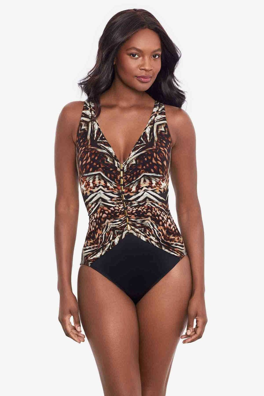 Miraclesuit Tribal Tigress Charmer One Piece Swimsuit Black/Multi Wholesale