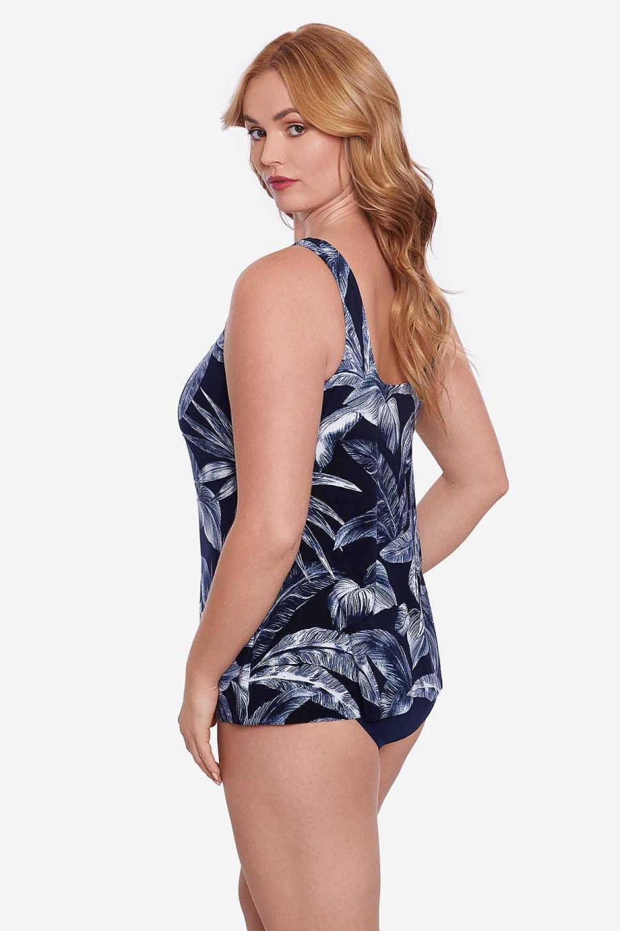 Miraclesuit Plus Size Tropica Toile Ursula Tankini Top Midnight Wholesale