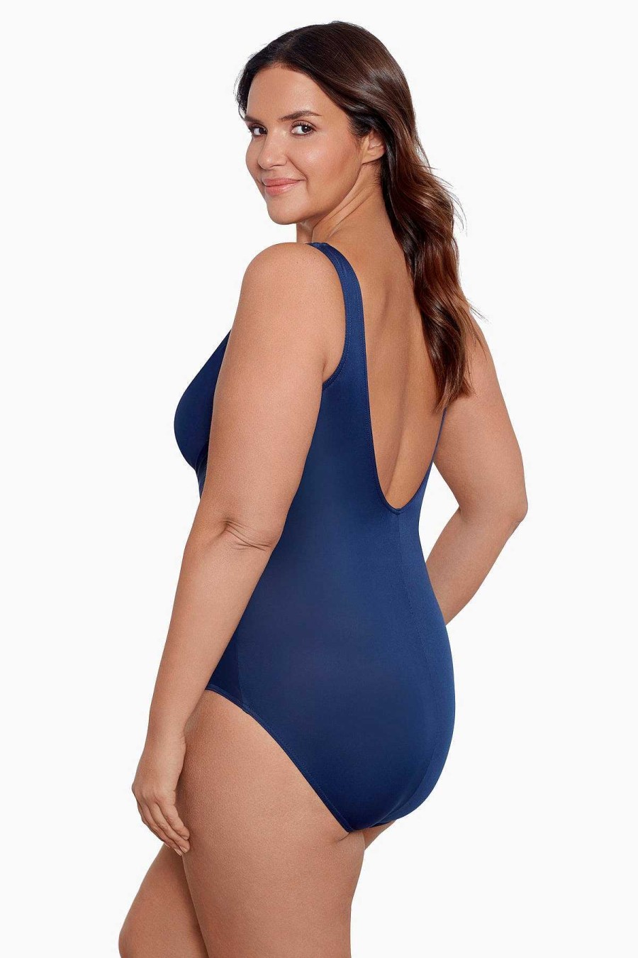 Miraclesuit Plus Size Crossover One Piece Swimsuit Clearance