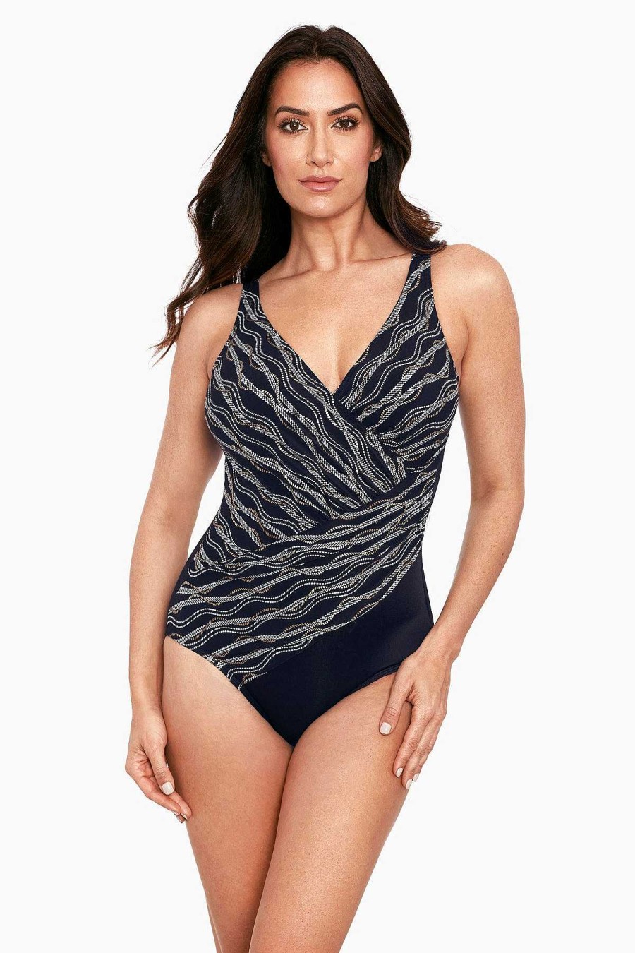 Miraclesuit Linked In Oceanus One Piece Swimsuit Dd-Cup Black/Multi Hot