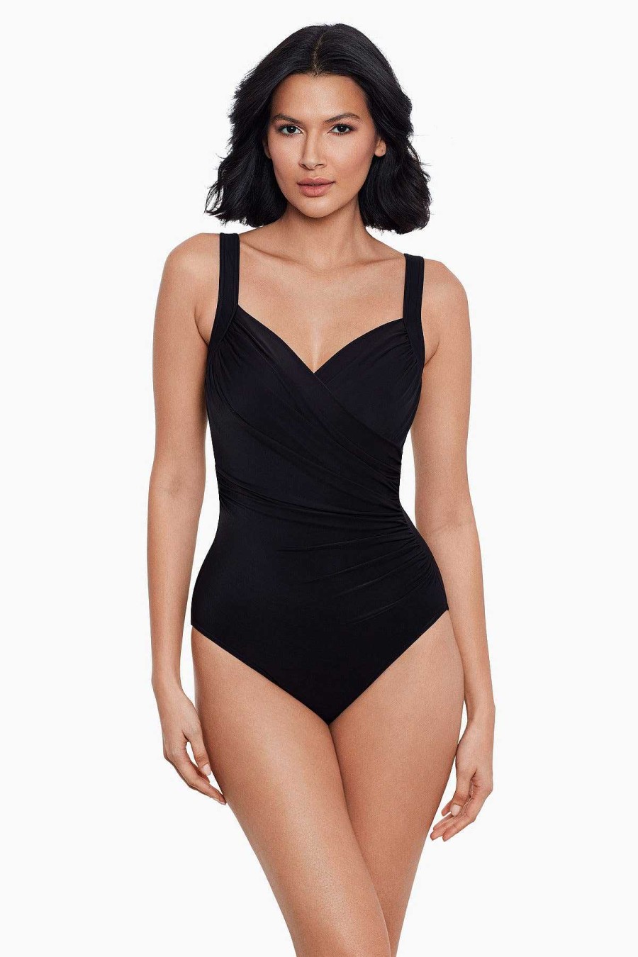 Miraclesuit Long Torso Must Haves Sanibel One Piece Swimsuit Black Wholesale