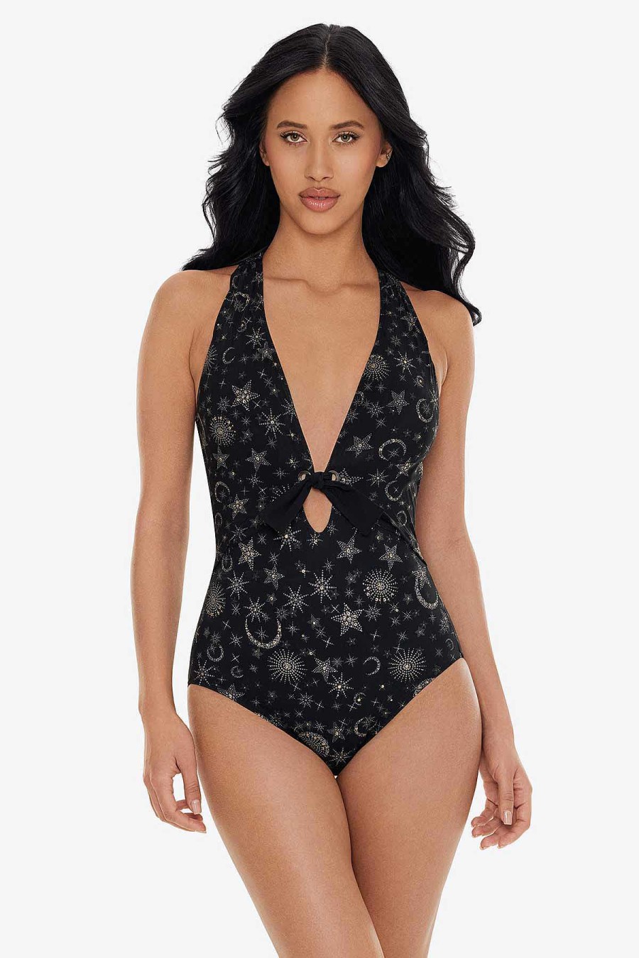 Magicsuit Lucky Stars Halle One Piece Swimsuit Black/Gold New