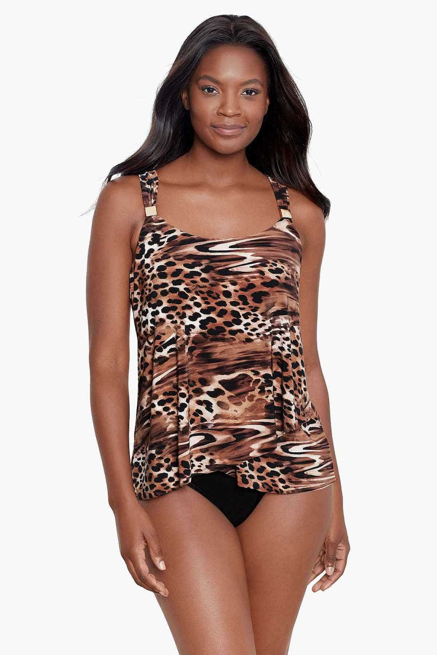 Miraclesuit Ocicat Dazzle Tankini Top Black/Multi Hot