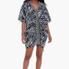 Miraclesuit Tigre Sombre Caftan Swim Cover Up Black/White Hot