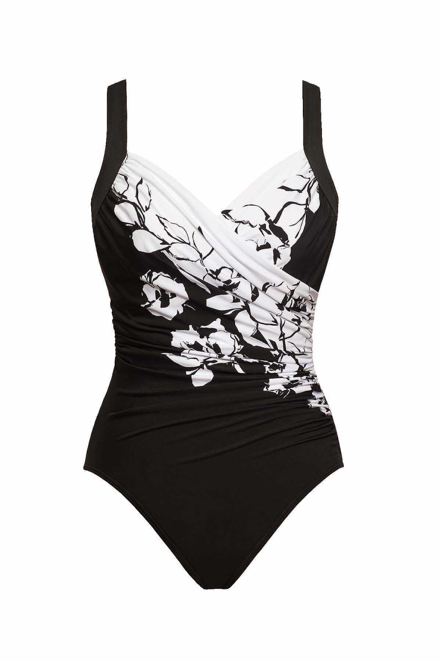 Miraclesuit Sub Rosa Sanibel One Piece Swimsuit Black/White Wholesale