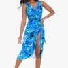 Miraclesuit Sous Marine Long Sarong Swim Cover Up Blue/Multi New