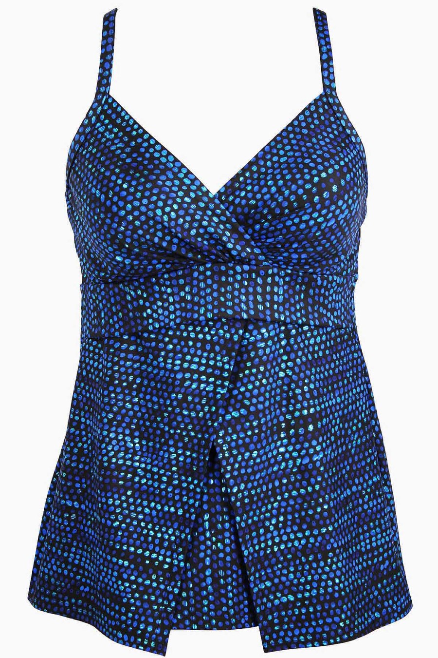 Miraclesuit Dot Com Cleo Tankini Top Blue/Multi Clearance