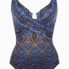 Miraclesuit Thebes Criss Cross Escape One Piece Swimsuit Blue/Multi Hot